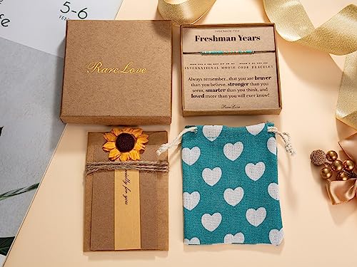 RareLove Freshman Year Gift, Morse Code Beaded Bracelet, Friendship Bracelets for Daughter Granddaughter Niece, College Gifts for Her, Waterproof Secret Message Bracelets2