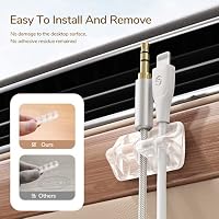 Syncwire Kabelclips Kabelhalter [5 Stück] Vielzwecke Kabelführung Kabel Organizer Set für Schreibtisch, Netzkabel, USB Ladekabel, Audiokabel, Ladekabeln usw - Transparent, SW-CC649 – Ansicht 5