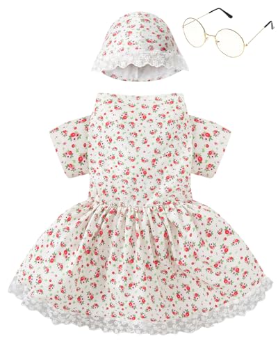Disfraz de anciana para perro talla medium beige miniatura 2