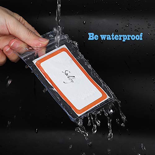 Id Card Holders & Lanyards, Aimtech Heavy Duty Clear Pvc Waterproof Vertical Name Tag Badge Holders With 36" Rustproof Metal Clip Woven Lanyards,125 X 80 Mm ,10 Sets (Black) #TOP4
