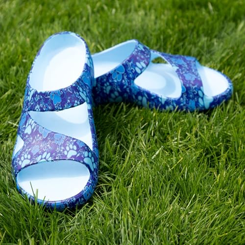 Image of GreaterGood Positively Inspired Womens Slide Sandals Lightweight Cushioned Slip On Comfortable Shower Shoes Quick Dry Durable, Beach, Pool, Travel, Walking Casual Slides Footwear