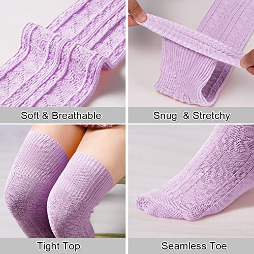 image for Moon Wood Women Thigh High Socks Extra Long Cotton Knit Warm Thick Tal