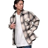 SILVER BULLET CavariA キャバリア メンズ ユニセックス チェック柄 起毛素材 長袖 シャツジャケット CATN20-47-a 46(L) BLK(ブラック)