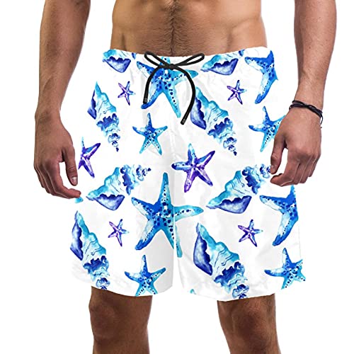 Short de bain homme séchage rapide bleu avec doublure maille XL