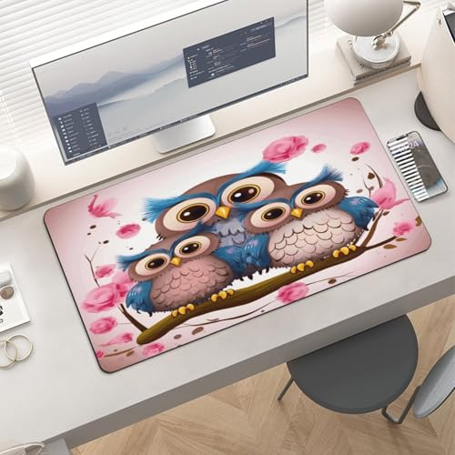 Cute Owls Desk Pad con Base de Goma 30x60 cm miniatura 6