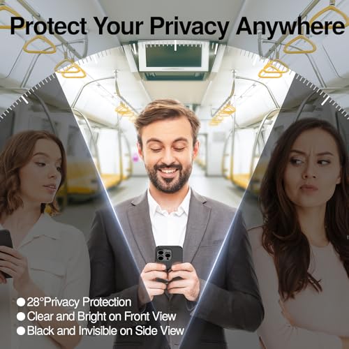 Image of SMARTDEVIL Privacy Screen Protector for iPhone 16, with Dust free Box | for iPhone 16,2 Pack, 28 Anti-Spy, Anti-Shatter, 9H Tempered Glass, Bubble-Free Easy Install, Face ID & Case friendly