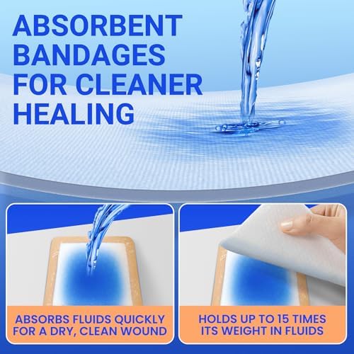 Image of Large Waterproof Bandages 5x5 Silicone Foam Dressing Sensitive Skin, 10 PCS | Bioemmalab Wound Dressing, Adhesive Cohesive Pad with Border, First Aid, Post Surgical and Burn, Pressure, Scar Healing
