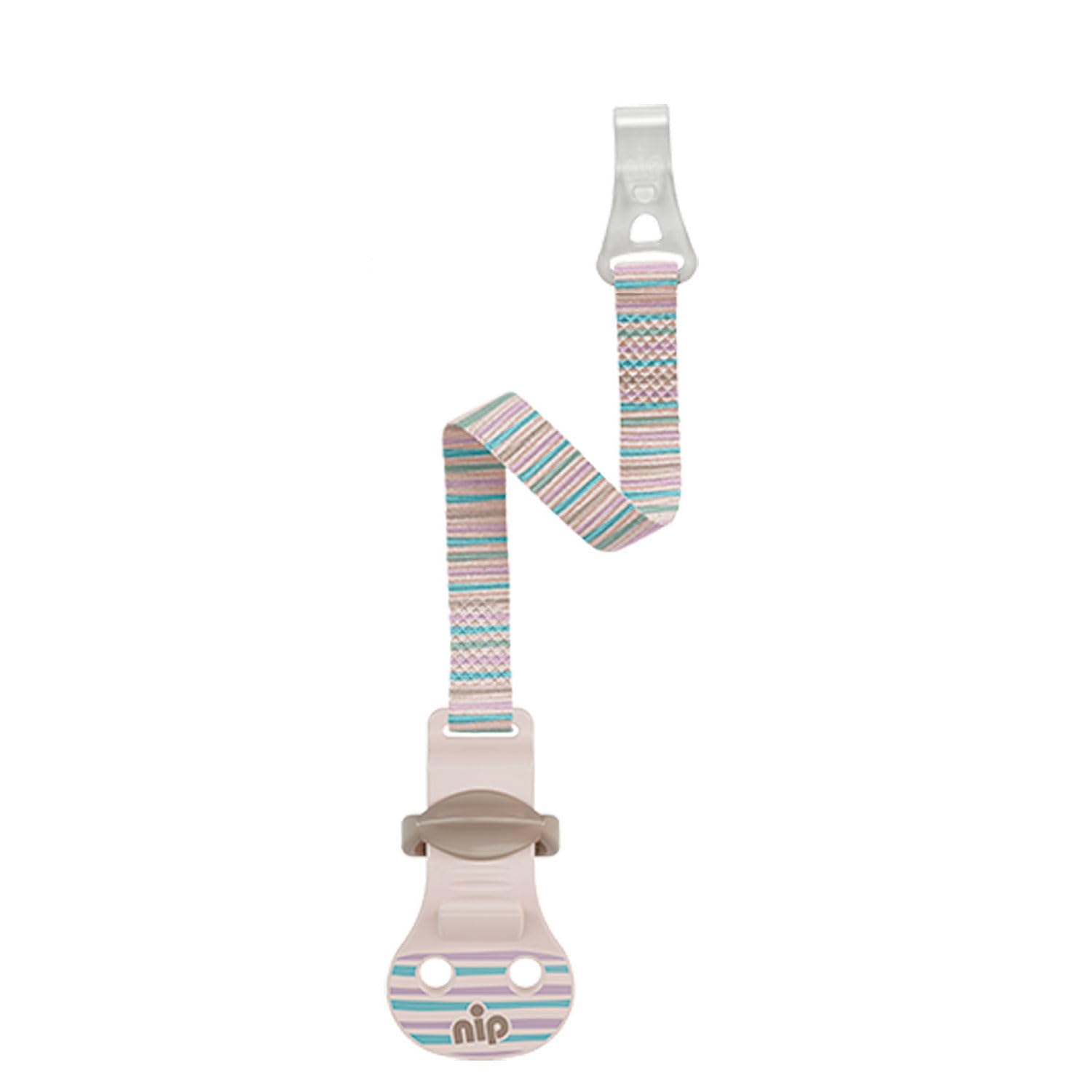 Nip Soother Band with Chopper and Striped Orange/Soother/Dummy Chain with Ring/Made in Germany