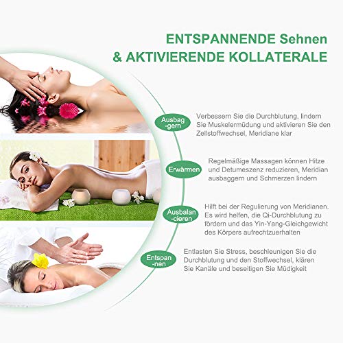 Guasha Massagewerkzeug, 4 PCS Stein Gua Sha Brett, Guasha-Kratzmassageset für die SPA-Akupunktur Physiotherapie Muskelknoten Gesichtspflege-Behandlung Gewebe Lymphdrainage - Image 5