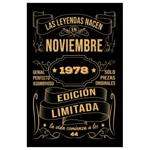Cumpleaños Vintage Leyendas Nacen en Noviembre 1978: Regalo de 44 cumpleaños para mujeres y hombres, regalo de 44 cumpleaños para él/ella, Cuaderno Diario | regalos de noviembre
