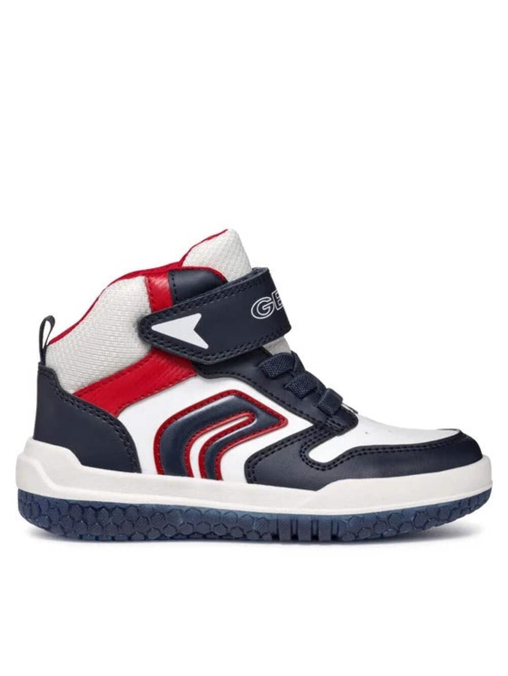 Geox Boy's J Buzzerlight Boy a Sneaker, Navy White, 11 UK Child