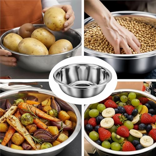 Set de 4 tazones grandes de acero inoxidable 13 Qt miniatura 3