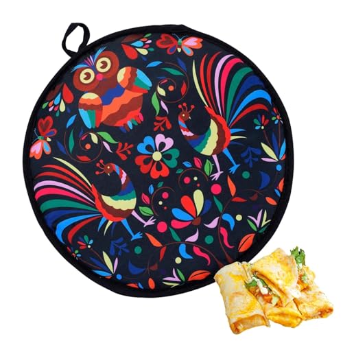 Calentador de tortillas | Bolsa térmica para tortilla de tela aislada | Calentador de tacos microondas de 12 pulgadas, para pequeños, sobres, Pita Chapati, panqueques, gofres, rollos de pizza, maíz