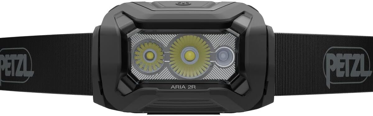 Petzl Aria 2R RGB Linterna frontal, Negro (600 lm) [Nueva Generación]