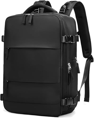 Miniatura 1 de Somago Mochila de viaje con 3 compartimentos grandes, aprobada por aerolíneas, mochila de mano casual, para portátiles de hasta 16 pulgadas, Negro