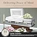 Overnight Caskets - Sterling Steel Funeral Casket Silver with White Interior - Premium 18 Gauge Steel - Fully Appointed Adult Casket - Coffin Featuring Plush Velvet Interior with Pillow/Throw Set