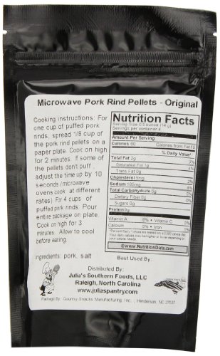 Chef Piggy Tail Microwave Pork Puffies Pork Rinds, Original, 2 Oz #TOP1