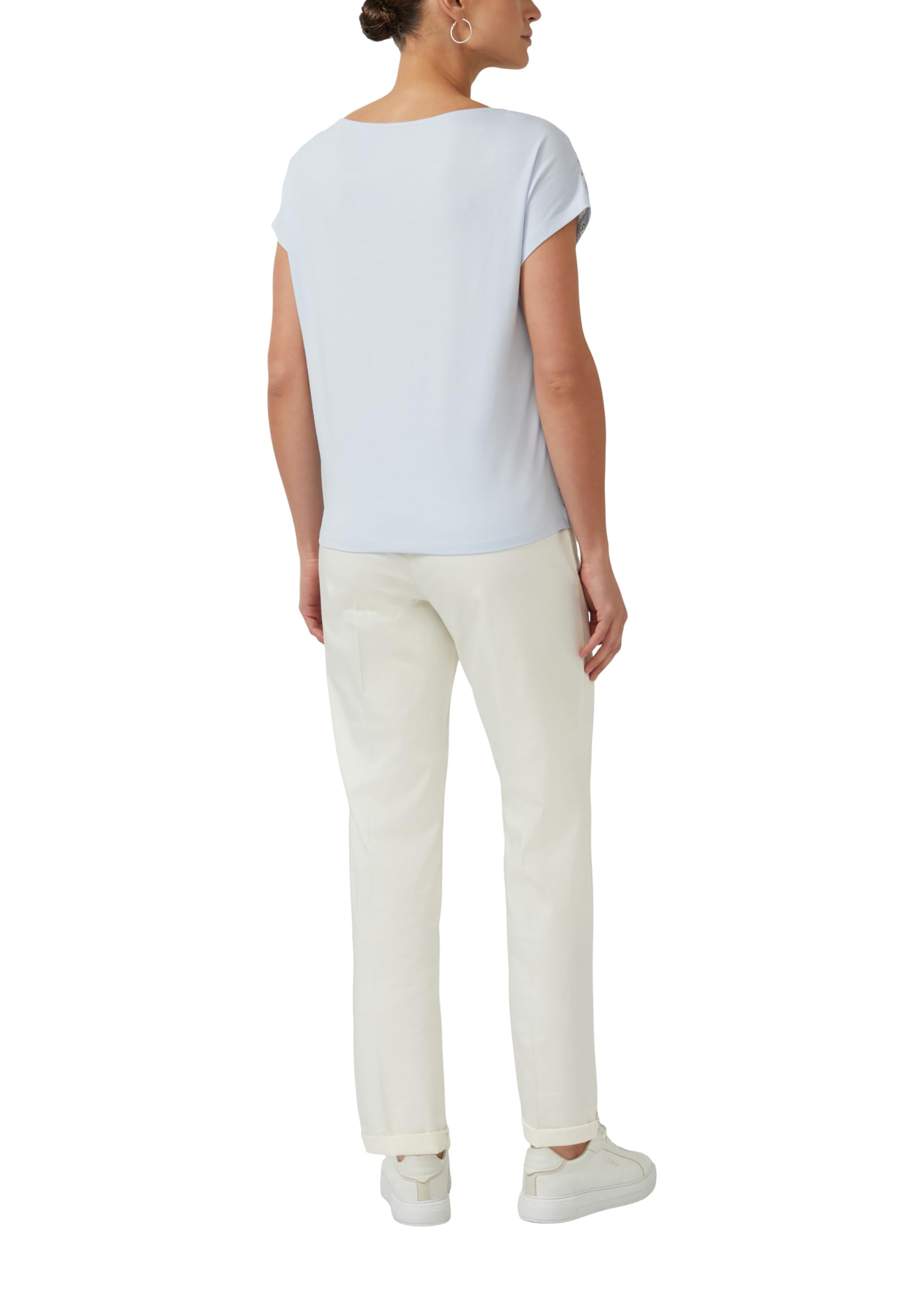 s.Oliver Damen T-Shirt – U-Boot-Ausschnitt, Frontprint, Regular Fit