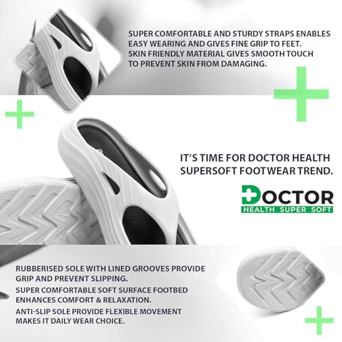 Image of DOCTOR HEALTH SUPER SOFT Orthopedic Toe-Ring Slippers for Men | Super Soft Eva Slip-On Sandals | Ultra Lightweight & Anti-Skid | Arch Support Comfort Footwear for Everyday Wear