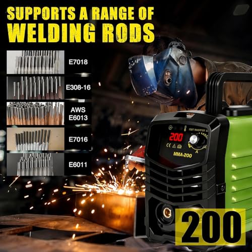 Image of All-in-One 200Amp Inverter Welding Machine- Clearance! 25 Rods Included, Synergic Control, Hot Start & Anti-Stick for Easy Home & DIY Welding (110V)- Only $34.99