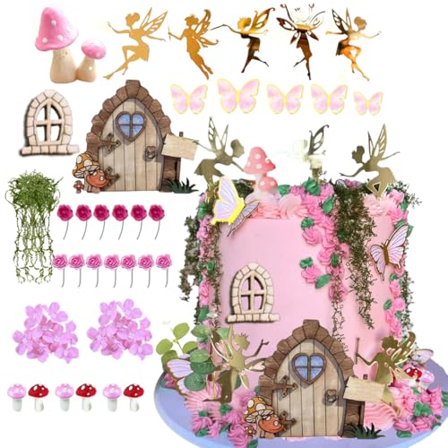 Fairy Cake Toppers Fairy Garden Theme Cake Topper Set For Birthday Baby Shower