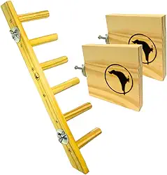 Kit Platafoma Para Passaros E Escada De Madeira Calopsita