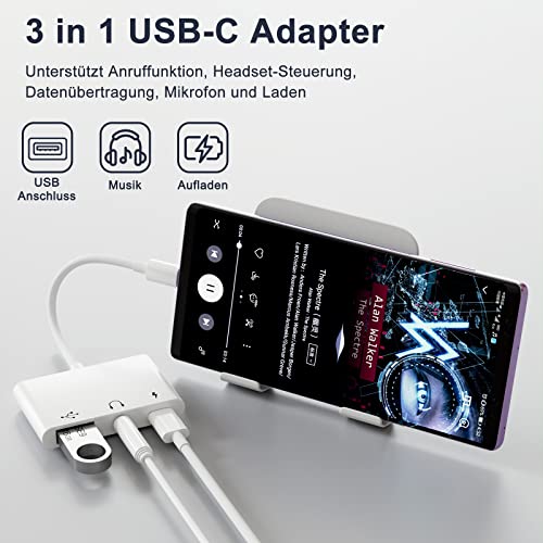 Lxjtht Usb C To Usb Adapter,3 In 1 Typc C To Usb Otg Adapter+3.5Mm Headphone Jack Adapter+60W Pd Fast Charging Port,Compatible With Most Type-C Phones,Ipad Pro,Laptops #TOP2