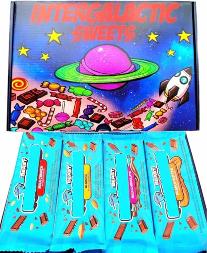 Beast Chocolate Bar Hamper Gift Box | Peanut Butter, Milk Chocolate, Almond, Crunch | BY INTERGALACTIC SWEETS