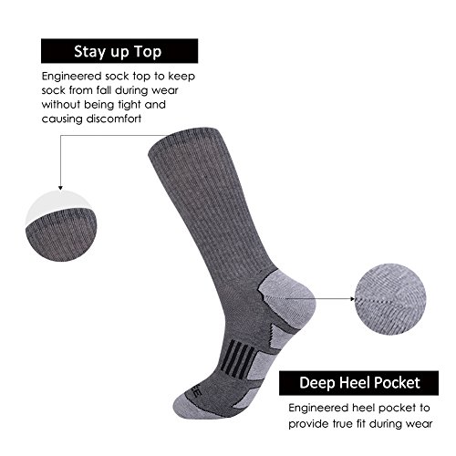 JOYNÉE Mens 6 Pack Athletic Cushion Crew Socks Performance Running Socks4