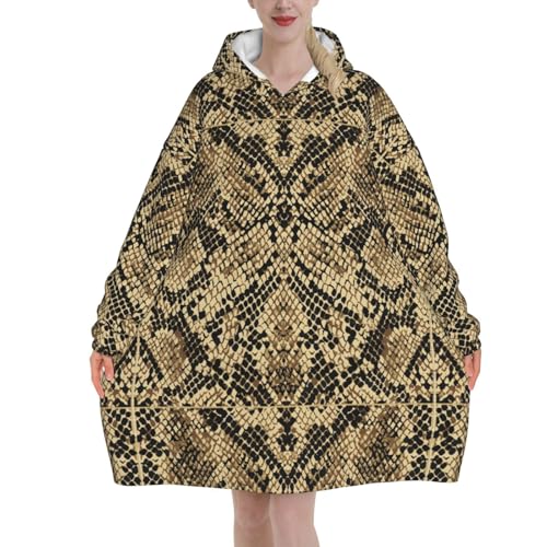 Sweat à capuche couverture flanelle motif serpent le cadeau idéal pour frilleux
