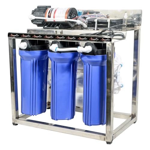 Image of Pureplus 25 LPH Commercial RO water purifier 25 Liter Per Hour Blue Stainless steel Body Full Automatic with TDS Adjuster
