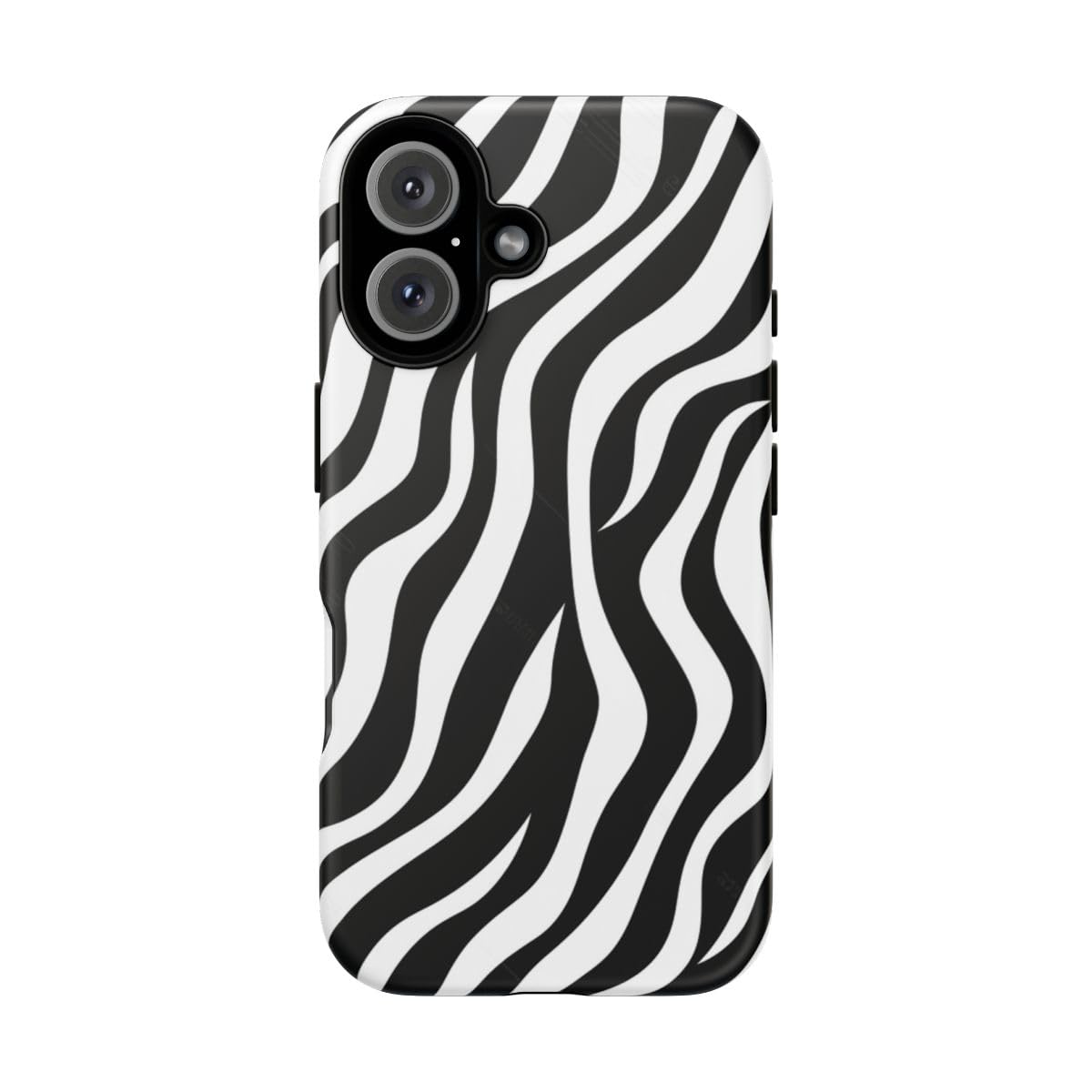 Coque rigide mate iPhone 16 zébré noir blanc antichoc - 5