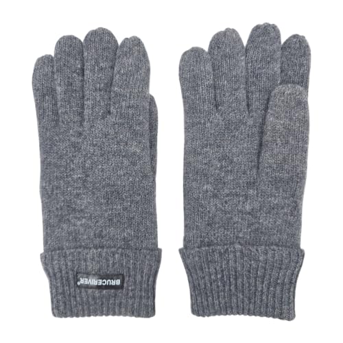 Image of BRUCERIVER Men's Pure Wool Knitted Gloves | Insulated Fleece Lining