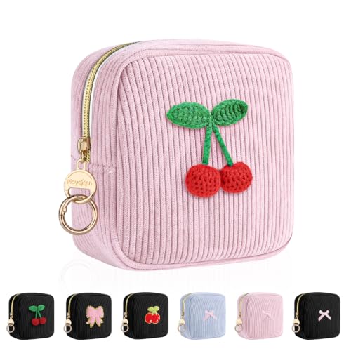 Image of Period Bag for Teen Girls, Corduroy Sanitary Napkin Storage Bag, Menstrual Pad Pouches Tampon Holder for Purse
