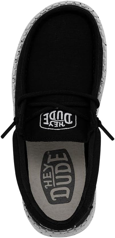 Hey Dude Wally Youth Slub Canvas | Youth Loafers | Kids Slip On Shoes | Comfortable & Light-Weight