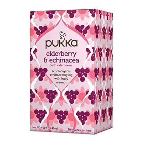 Pukka Herbs Elderberry & Echinacea Herbal Tea Pack Cover
