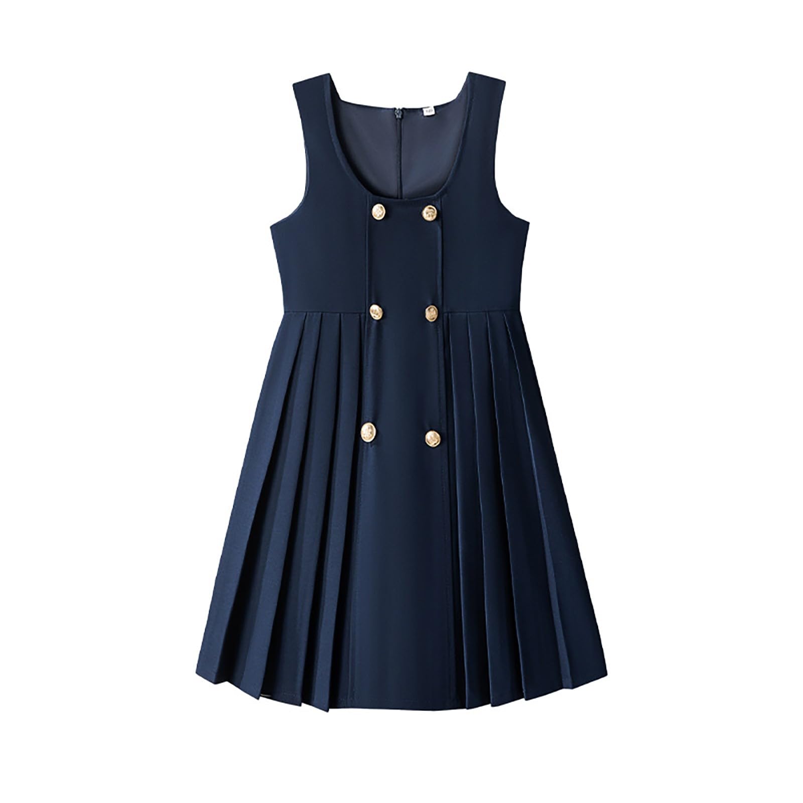 Vestido Escolar Plisado de Estilo británico para niñas, Corte en A, sin Mangas, Ideal para actuaciones de Danza.