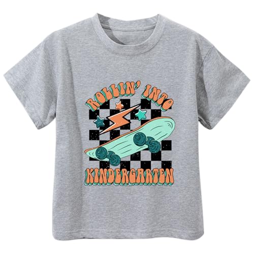 Toddler Boys First Day of Kindergarten Shirt Rolling Into Kindergarten Tee Tops Back to School Outfit Clothes