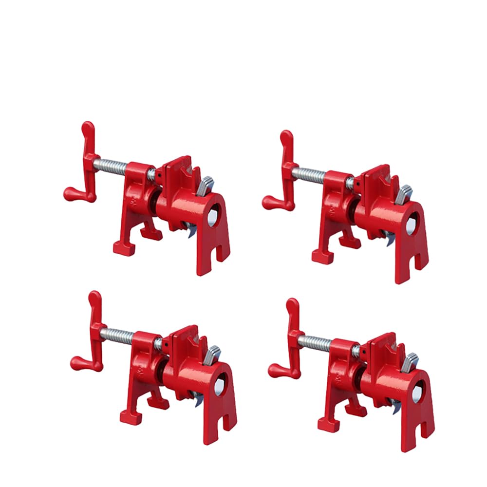 NEWFUN 4 Piezas Abrazadera de Tubo para Carpintería, 3/4 '' Juego de Abrazaderas de Metal de Madera, Abrazadera de liberación Rápida para Trabajar Madera, Mangueras, Tubos y Cables