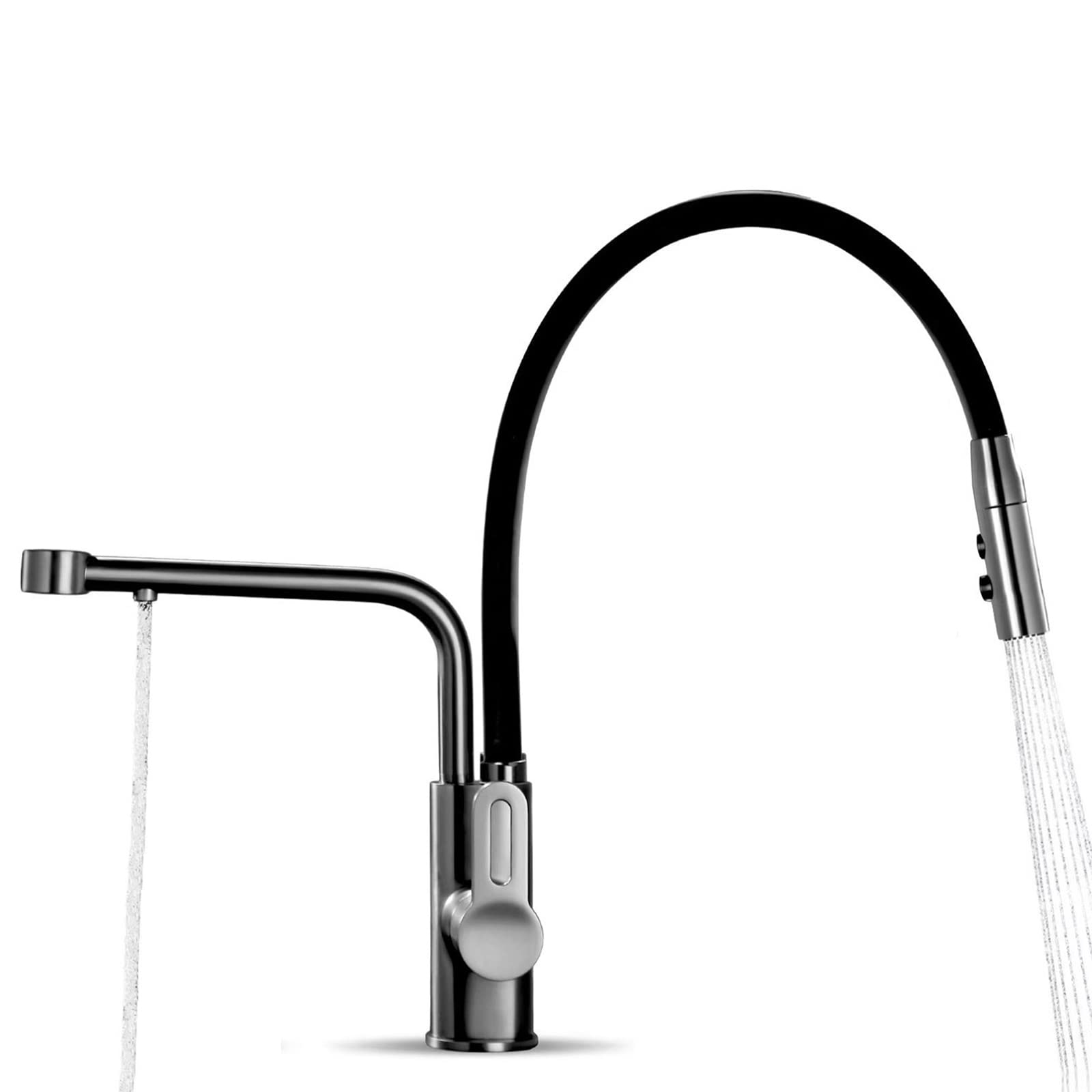 Robinet de cuisine 3 voies avec filtre intégré mitigeur laiton gris d'évier