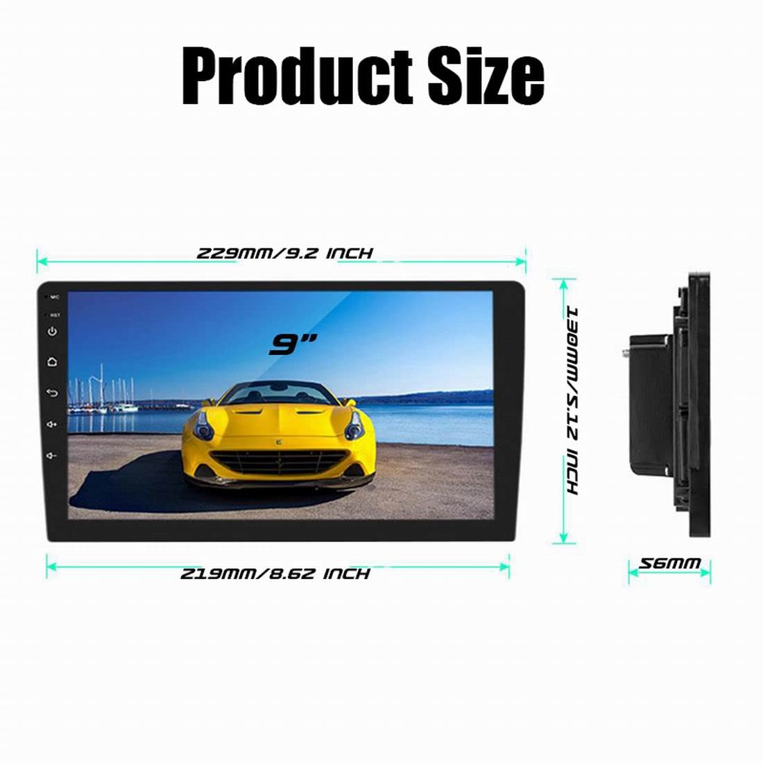 Radio samochodowe 9 Cal Double Din Android 8.1 HD ekran dotykowy w desce rozdzielczej nawigacja Bluetooth zestaw g?o?nomówi?cy obs?uga po??cze? lustrzanych Android/IOS WIFI Radio FM Dual USB