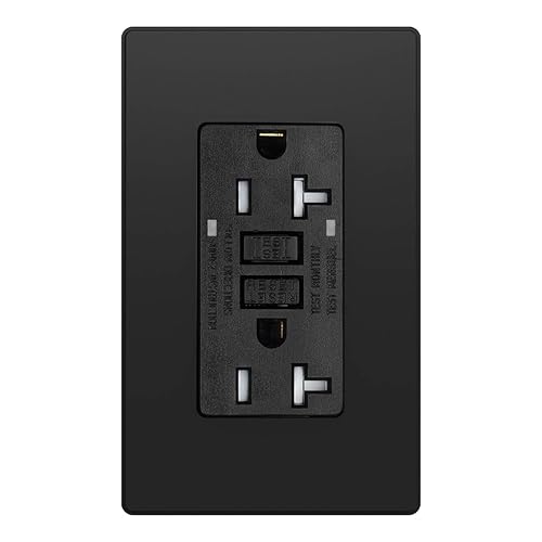 Micmi Salida GFCI, receptáculo GFI resistente a manipulaciones con indicador LED, interruptor de circuito de falla de tierra de prueba automática de