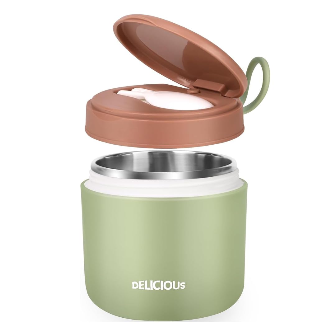 Insulated Lunch Jar with Spoon - Hot & Cold Food Container -18