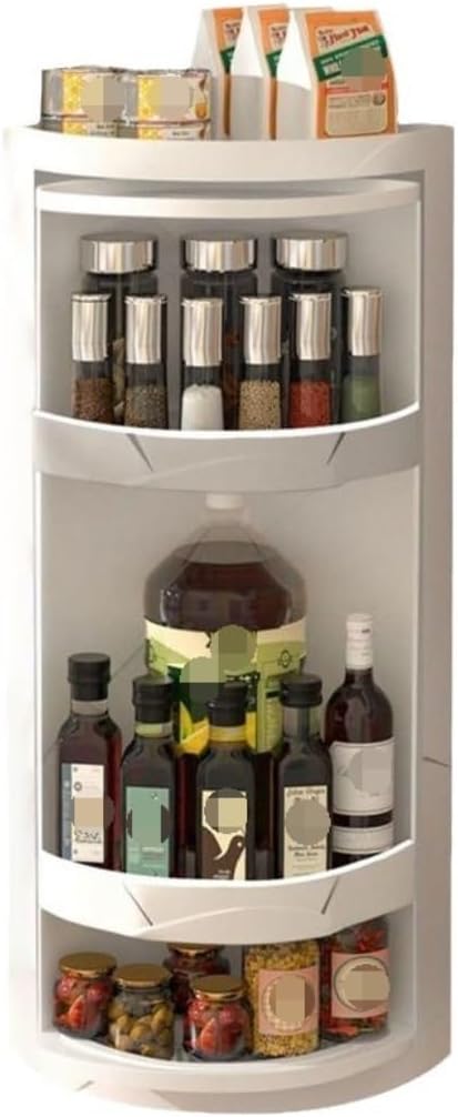 コーナー 棚 コーナーラック コーナースタンド 回転コーナー棚 3 層バスルームカウンターオーガナイザープラスチックカウンタートップ