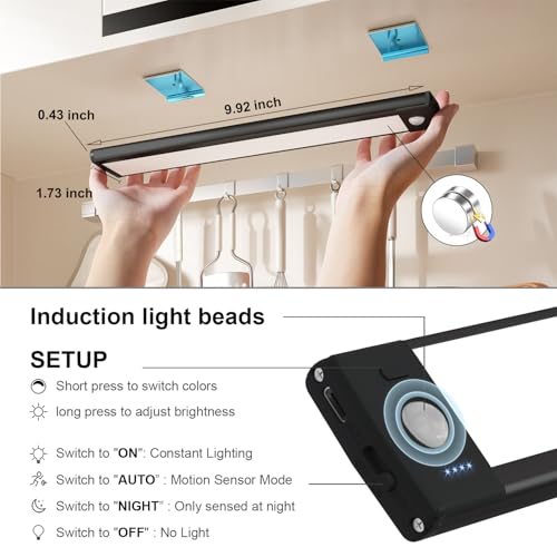 Image of Rv Exterior Light Camping Trailer Accessories，RV Step Light Camper Accessories for Outside Rechargeable Lights Under Cabinet Rv Porch Light Led 2PCS (Blcak, 46 LED)