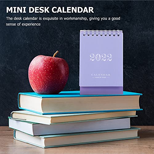 STOBOK 6Pcs 2022 Tafel Kalender Kleine Flip Staande Bureau Kalender Wirebound Schaven Kalender Bureau Self Staande… - Image 3