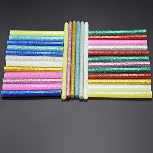 10 bastoncini di colla a fusione a caldo colorate, 7 mm x 100 mm, per lavori artigianali, custodie telefoniche, adesivi, riparazioni, album dorati (bianco)