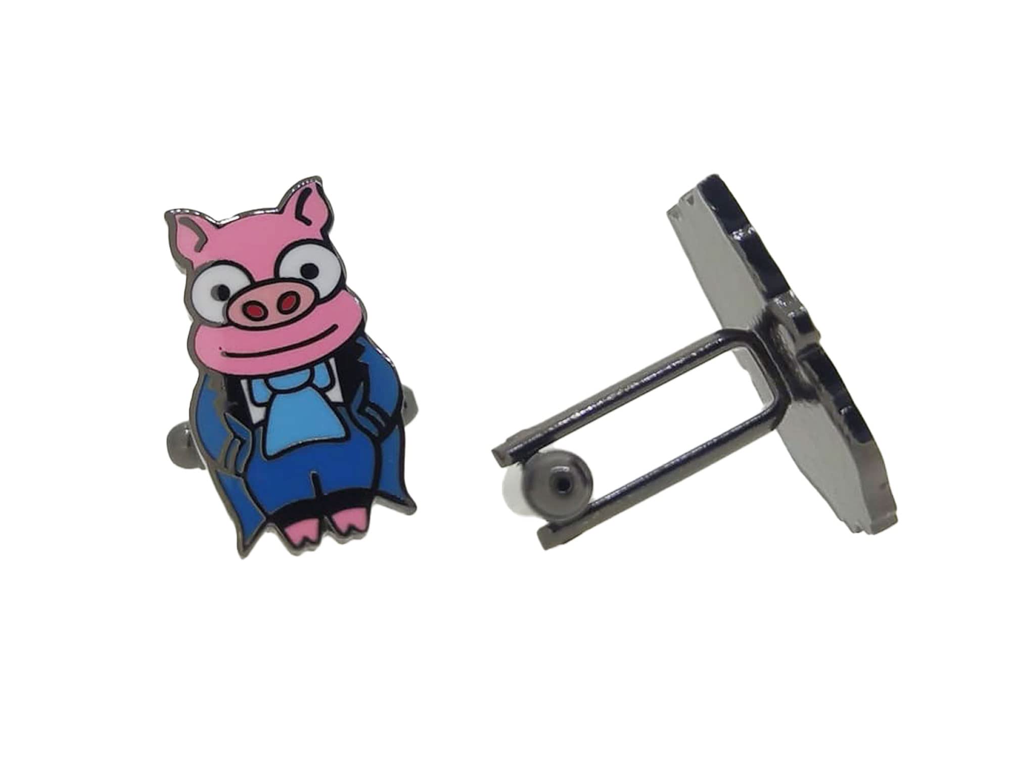 Gemelos de Camisa Cerditos Boda | 22x12mm | Originales Para Camisas | Complementos de Moda Para Hombres y Niños | Regalos Para Bodas, Comuniones, Bautizos y Otros Eventos