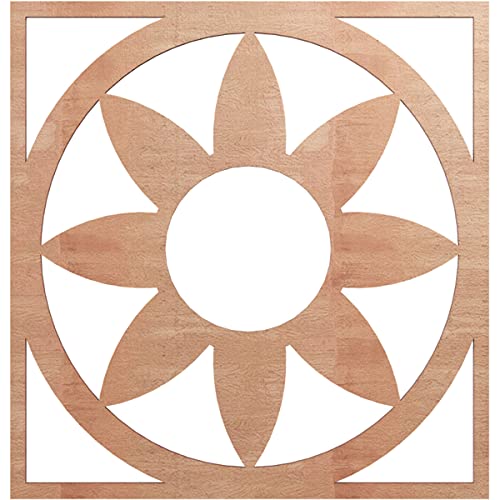 Ekena Millwork 20" OD x 7" ID x 3/8" T Blume Wood Fretwork Pierced Ceiling Medallion, Cherry