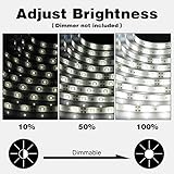 iNextStation White LED Strip Light, 16ft/5M 2835 SMD 300 LEDs 12V Flexible Cuttable Waterproof LED Tape for Bedroom Kitchen Cabinet Wardrobe TV (No Power Supply/Plug) - Image 3